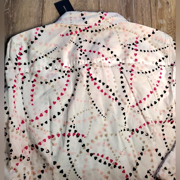 💖💖Women's Tommy Hilfiger oversized white blouse with heart print Size M - Picture 8 of 8